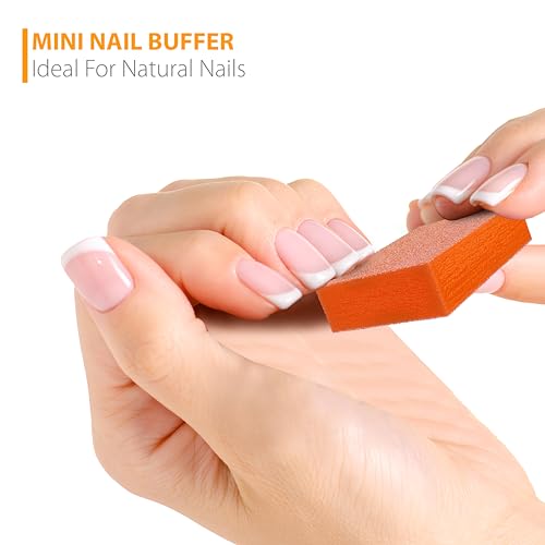 Mini bloque pulidor de uñas naranja de doble cara para un limado uniforme 5