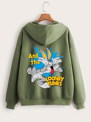 Image of TAGAS Printed Hoodie for Womens | | Casual Zip Front Hoodie, Winterwear for Girls & Woman