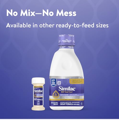 Similac 360 Total Care Gentle Comfort Baby Formula, Easy-to-Digest Formula, Has 5 HMO Prebiotics, Ready-to-Feed Infant Formula, 8-fl-oz Bottle, Pack of 24 - image 9