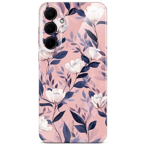 Coque Samsung A35 5G ultra fine au motif floral blanc rose haute résistance