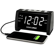 HANNLOMAX HX-147CR Alarm Clock Radio, PLL FM Radio, 1.4" White LED Display, USB Port for 2.1A Charging, Aux-in, AC Power Operation only.