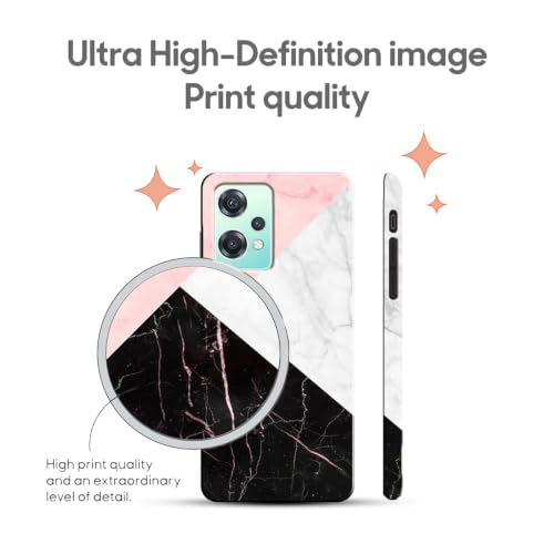 Image of COLORflow Back Cover Compatible with OnePlus Nord CE 2 Lite 5G | Beautiful Black White Pink Marble | Designer Printed Hard CASE Bumper Back Cover Compatible with OnePlus Nord CE 2 Lite 5G