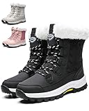 Womens Snow Boots - Warm Fur-Lined Mid Calf Ankle Booties, Anti-Slip, Lightweight,Waterproof Cold-Resistant Outdoor Walking Shoes for Hiking & Everyday Comfort