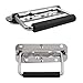 YiiSeeJo 2 Pcs Spring Loaded Handle,Heavy Duty Stainless Steel Chest Handle, Rubber Grip Folding Handles for Toolbox Chest Case Trunks Crates Storage Boxes (2, Silver)
