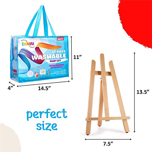Paint Set For Kids | Premium Art Supplies For Boys & Girls | 27 Piece Washable Paint Set Includes Canvas Panels, Paint Brushes, Kids Apron, Tabletop Art Easel & Storage Travel Bag #TOP3