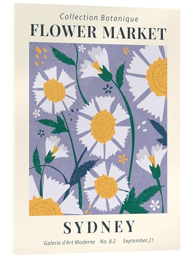 Posterlounge Flower Market Sydney Tableau en verre acrylique de TAlex 13 x 18 cm Tableaux Décoration murale