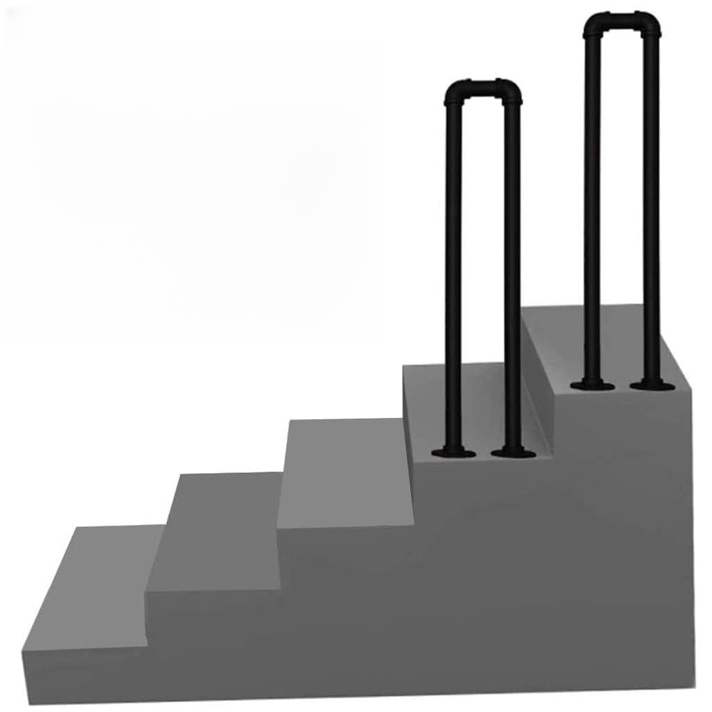 Rampe en fer forgé pour escaliers extérieurs et marches en béton avec kit