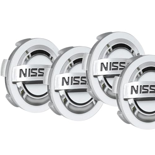4PCS Wheel Center Caps for Nissan Replacement Accessories ABS Wheel Rim Hubcaps Hub Cover 54mm/2.13 Inch (Silver)