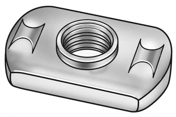 Tab Weld Nut, M6-1.00, Steel, 13 mm Wd, 20 45/64 mm Lg, 1.297 mm Ht, 50 PK