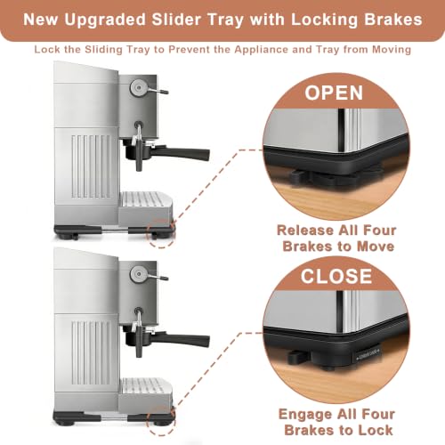 Image of Adjustable Black Appliance Sliding Tray - Expandable 11 inch x 11 inch- 20 inch x 20 inch