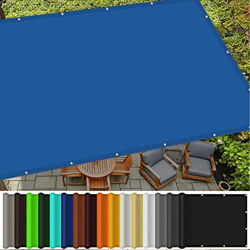 Sun Sonnensegel Wasserdicht 1 x 3 m UV-Schutz Windschutz Markise Zaun mit Ösen und Befestigungsseile für Patio Hinterhof Rasengarten, Blau