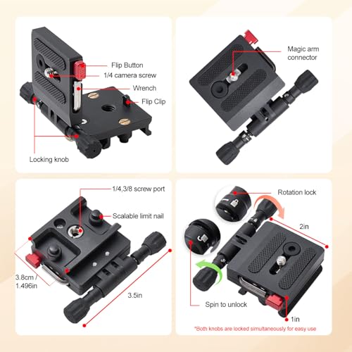 Support L vertical trépied compatible DJI Ronin et boîtier reflex