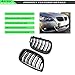 BLWGROW Front Kidney Grille Glossy Black Compatible with 2006-2009 3 Series E92 & E93 Double Slats Grill Gloss Black