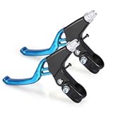 DISIWENE 1 Pair Bicycle Brake Lever&comma; V-Brake Handlebar Aluminium Alloy Bike Brake Handle Universal 2&period;2cm for Most Bicycle&comma; Road Bike&comma; Mountain Bike &lpar;Blue&rpar;