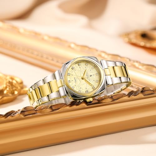 Image of London Fog Salisbury Collection Watch for Women with Geometric Patterned Dial, Crystal Hour Markers Quartz Movement and Stainless Steel Strap - LFW20001