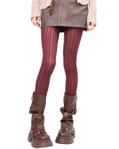 Image of Mrotrida Women's Heart Pattern Tights Elastic Jacquard Love Heart Pantyhose Stockings