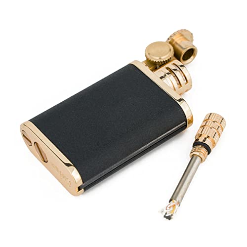 2 In 1 Lighetr Permanent Match Antique Style Flint Wheel Kerosene Lighter With Permanent Match (Matte Black) #TOP4