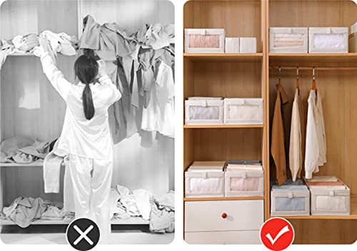 Fordonral-4-Pack-Linen-Storage-Bins-Storage-Containers-for-Organizing-Clothing-Jeans-Toys-Books-Shelves-Closet-Wardrobe-Closet-Organizers-and-Storage-Large-Storage-Boxes-Baskets-with-Window