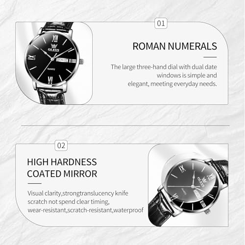 Image of OLEVS Men's Watches Sport Chronograph Analog Quartz Watch for Men with Date Waterproof Dress Casual Fashion Watch Soft Silicone Rubber Strap Band, Unidirectional Bezel & 42mm Big Face