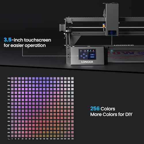 Image of LONGER Ray5 20000mW Class IV Laser Engraver & Cutter, 0.08mm Higher Accuracy Laser Spot, 3.5 inch Touch Screen, App Offline Control, 400x400mm Engraving Machine for Wood Metal Acrylic Glass