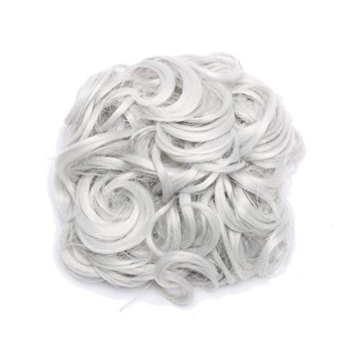 Bun Curly Hair Grey Comb