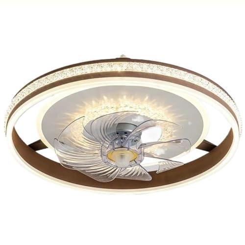Wmmner Lámpara de Techo Escandinava Simple Moderna Luz de Ventilador de Techo Regulable Perfil Bajo Ceiling Fans Ventilador de Techo Ventilador de Techo Empotrado con Lámpara Y Control Remoto 3000K-65