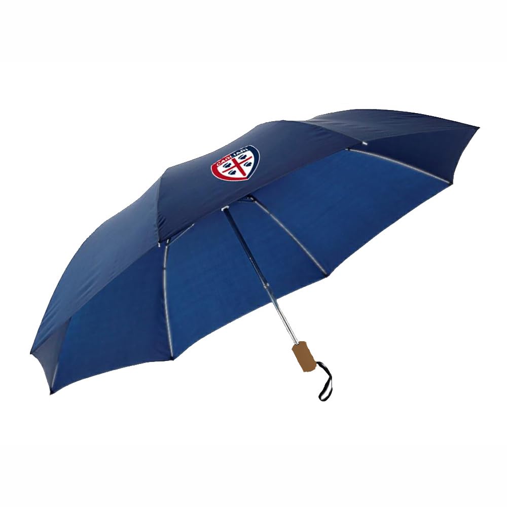 Ombrello Pieghevole Tascabile, Blu Navy, con Logo