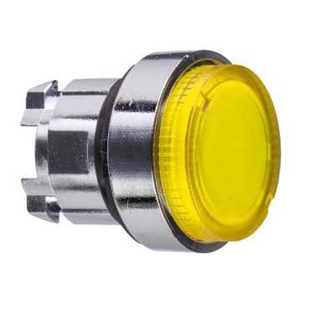 Tête bouton poussoir lumineux saillant jaune Schneider pour commande électrique