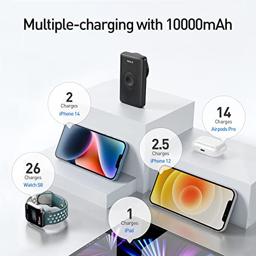 Iwalk Mag-X Magnetic Wireless Power Bank,10000Mah Pd Fast Charging Portable Charger Compact Battery Pack Compatible With Iphone 14/13/12 Series, Apple Watch Ultra/8/7/6/5/4 #TOP4