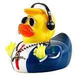 TAOHUAJIANG Rubber Ducks Car Duck Dashboard Decoration Squeak Ducks Toys Car Ornaments Car Décor Accessories with Sunglasses Headphones and Necklace (Style E)