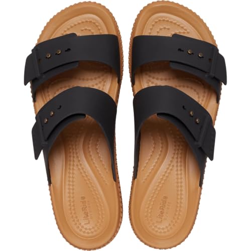 Crocs Femme Brooklyn Woven Buckle Sandales, Black, 39/40 EU