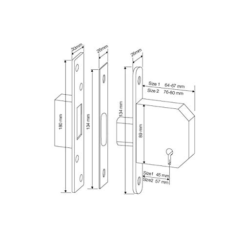 Yale Locks PM562 Hi-Security BS Mortice Dead Lock, 76 mm, hochglanzpoliertes Chrom – Ansicht 4