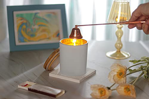 Aroparc Candle Jars with Lids 10oz, Elegant Gold Interior Candle Jars for Candle Making 12 Pieces with Bamboo Lids - White Matte - Image 6
