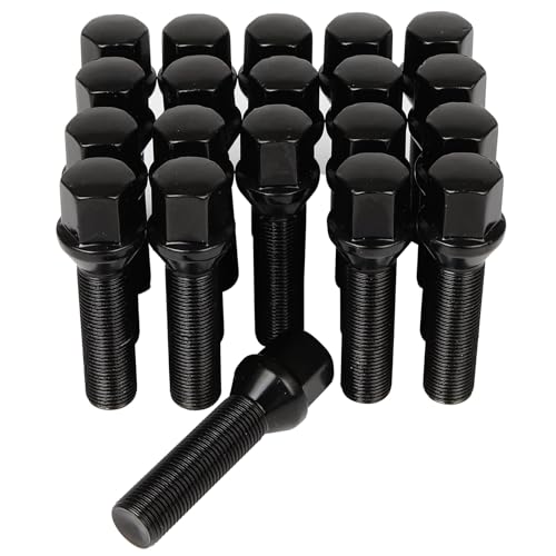 Image of SCITOO M14x1.25 Lug Bolts 20PCS 45mm Shank Length Conical Seat Lug Nuts | 14x1.25 Black Wheel Studs Lug Nut Fit for 540i xDrive,for 550i,for 550i GT,for 550i GT xDrive,for 550i xDriv