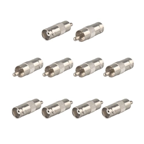Pack 10 conectores BNC hembra a RCA macho para coaxial miniatura 1