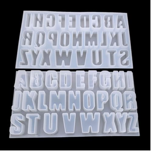 Image of Extra deep 25 mm Large English Letter Alphabet Silicone Molds for Resin Casting for Name Plate, Presanction, Signages Tabletop Signs, Keychains DIY Project, Display