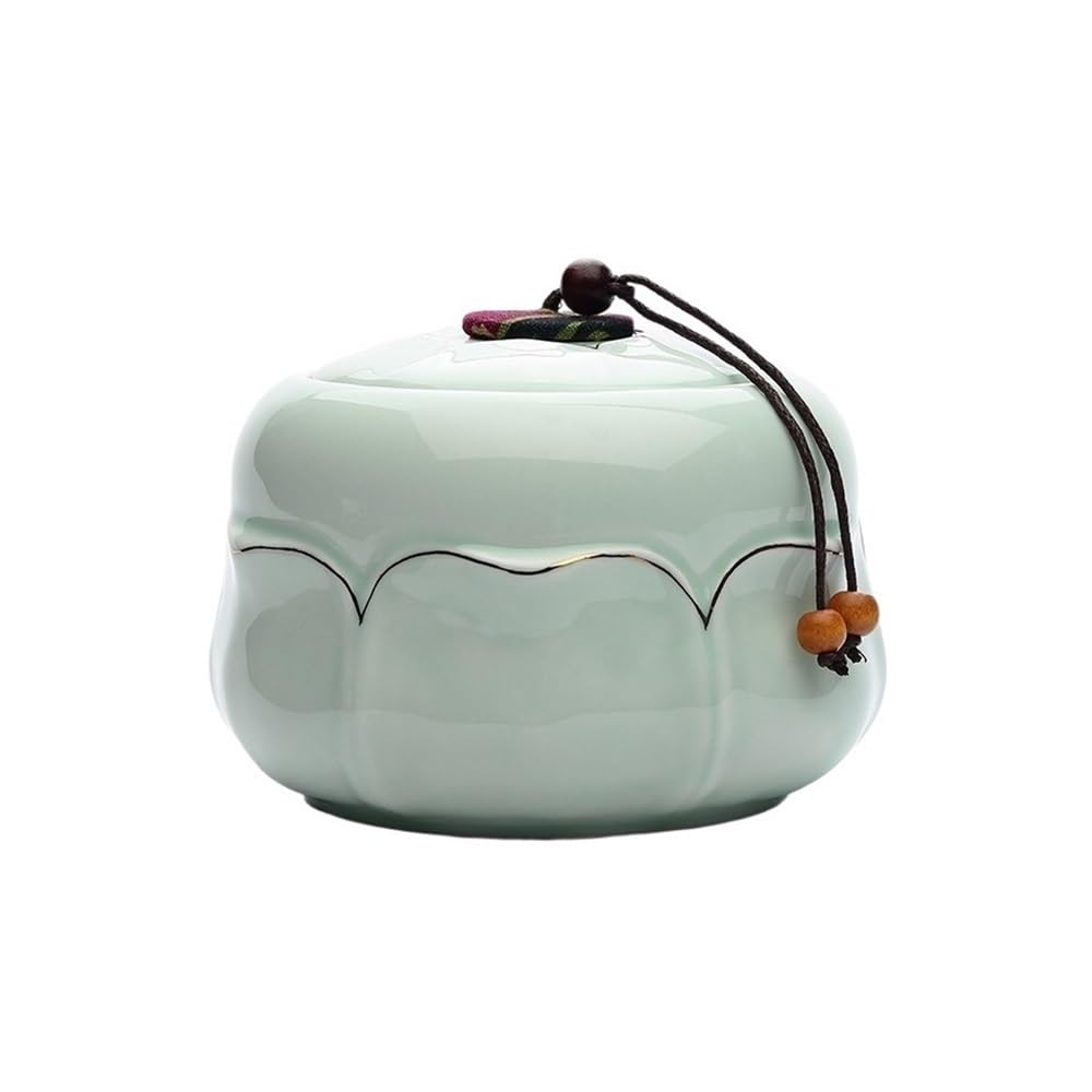 ZengL263NgS tea canister Ceramic Tea Canister With Lid Sealed Storage Jar For Home Countertop Container For Sugar, Coffee Kitchen Organisation(Green)