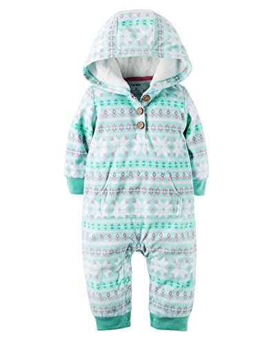 Image of Carter's Baby Girls' 1 Piece Hooded Footies and Rompers