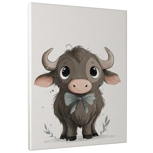 Imprimé bébé animal marron sur toile de haute qualité pour chambre de bébé