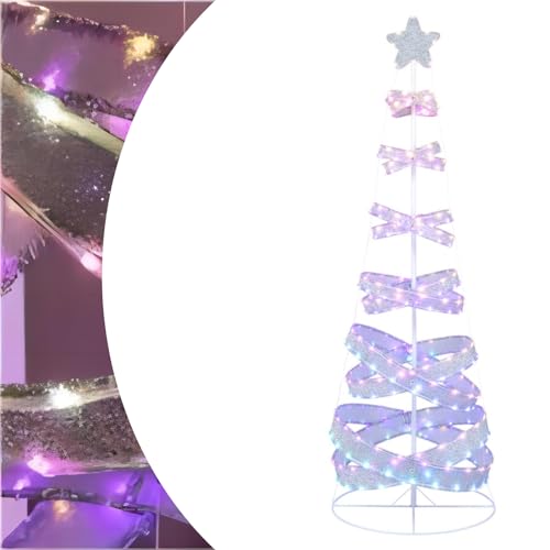 SPOTRAVEL 7FT Pre-lit Spiral Christmas Tree, Collapsible Artificial Tree with 341 LED Lights & 34 Lighting Modes, Lighted Festival Tree Decoration for Home Party