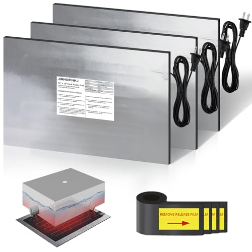 RV Holding Tank Heater Pad 3PCS 12x18 120V RV Tank Heater Pad with Automatic Thermostat for Camper Trailer Motorhome Marine Use with Up to 50 Gals Fresh/Grey Water/Black Water
