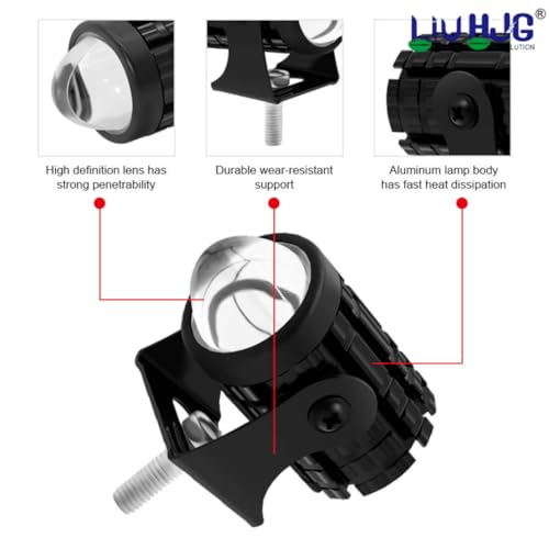 Image of LIU HJG Mini U10 36W LED Fog Light | Dual Beam Yellow /White with Red Devil Eye DRL | Compact Waterproof Driving Lamp | Universal Fit for Bike, Car, SUV | Wide Voltage 10V-80V (Pack of 2)