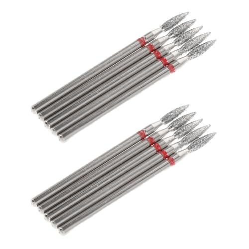 PAMINGONO 10pcs Diamond Grinder Drill Attachments for Crafting and Industrial Sanding, Efficient Sanding and Easy Portability, Silver Ceramic Grinding Bits for Hobbyist Engraving and Glass