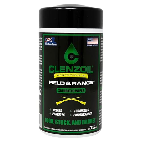 Clenzoil Field & Range Saturated Wipes - CLP Pre-Saturated Gun Cleaning Wipes - for Hunting Firearm