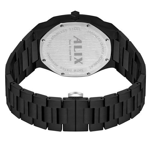 Image of ALIX AL2912 Round Dial Stainless Steel Bracelet Band Water Resistant Wrist Analog Watch for Man