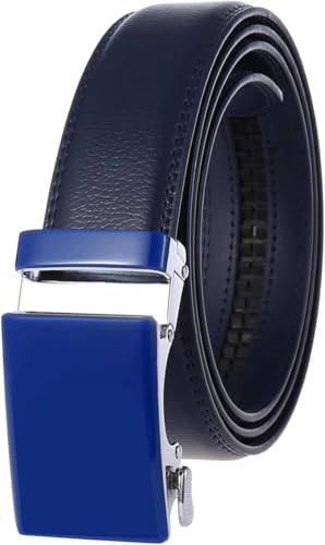 Sress Belts Leather Ratchet Slide Belt with Adjustable Click Buckle Accessories Man Belt Casual Belts