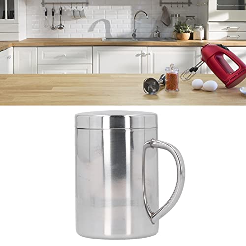 UPQRSG Doppelwandige Kaffeetasse Aus Edelstahl, Metallbecher mitGriff und Deckel, 400 Ml Becher mitWärmeisolierung und Verbrühschutzbecher, Spülmaschinenfest, für Den Heim und Außenbereich Geeignet