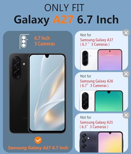 Image of FNTCASE for Samsung Galaxy A27-5G Case: Military Grade Drop Protection Phone Cover, 14ft Drop Tested, Screen Protector Included, Anti-Slip Matte Textured, TPU+PC Dual Layer Shockproof (Blue)