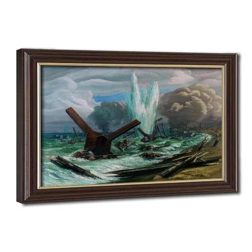 Impression sur toile D-day Orville Fisher œuvre d'art historique avec cadre en suspension