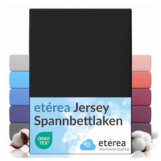 Leonado Vicent - Classic Spannbettlaken Bettlaken 100% Baumwolle Jersey Spannbetttuch in vielen Farben & Größen MARKENQUALITÄT ÖKO TEX Standard 100 (140 x 200 cm - 160 x 200 cm, Grau) 9 etérea Comfort Jersey Spannbettlaken 200x200-200x220 cm - 100% Baumwolle Boxspring Spannbetttuch Bettlaken bis 25 cm Matratze - Schwarz